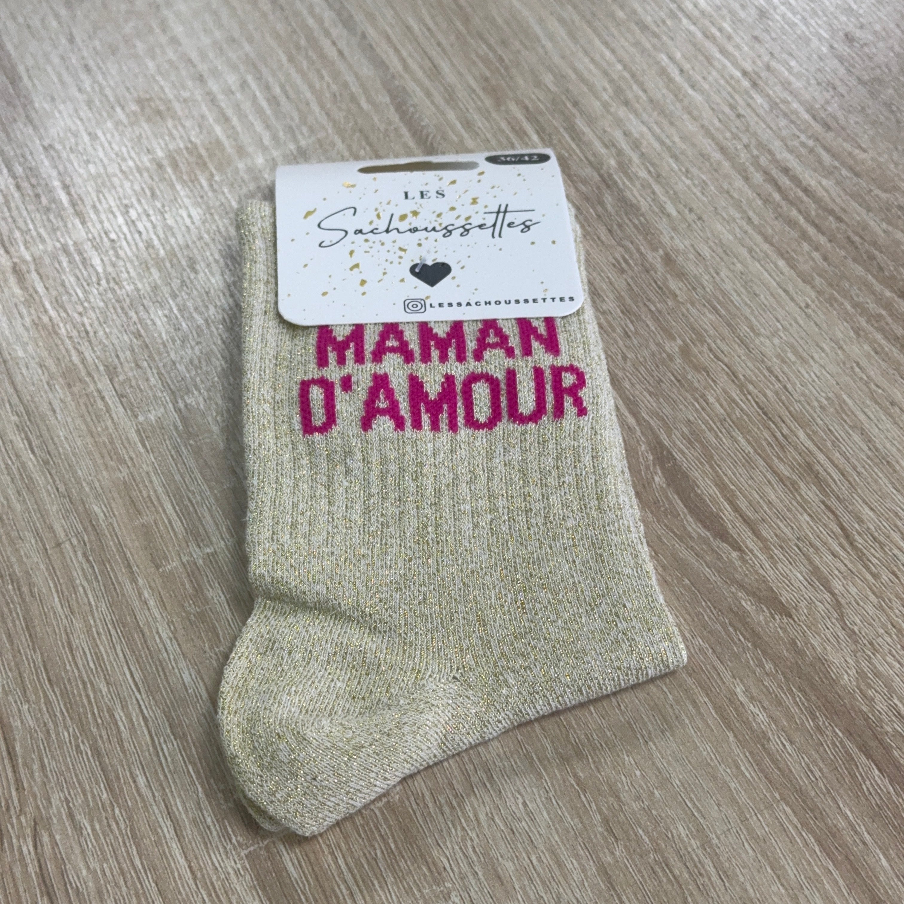 Chaussettes à paillettes Maman d'amour