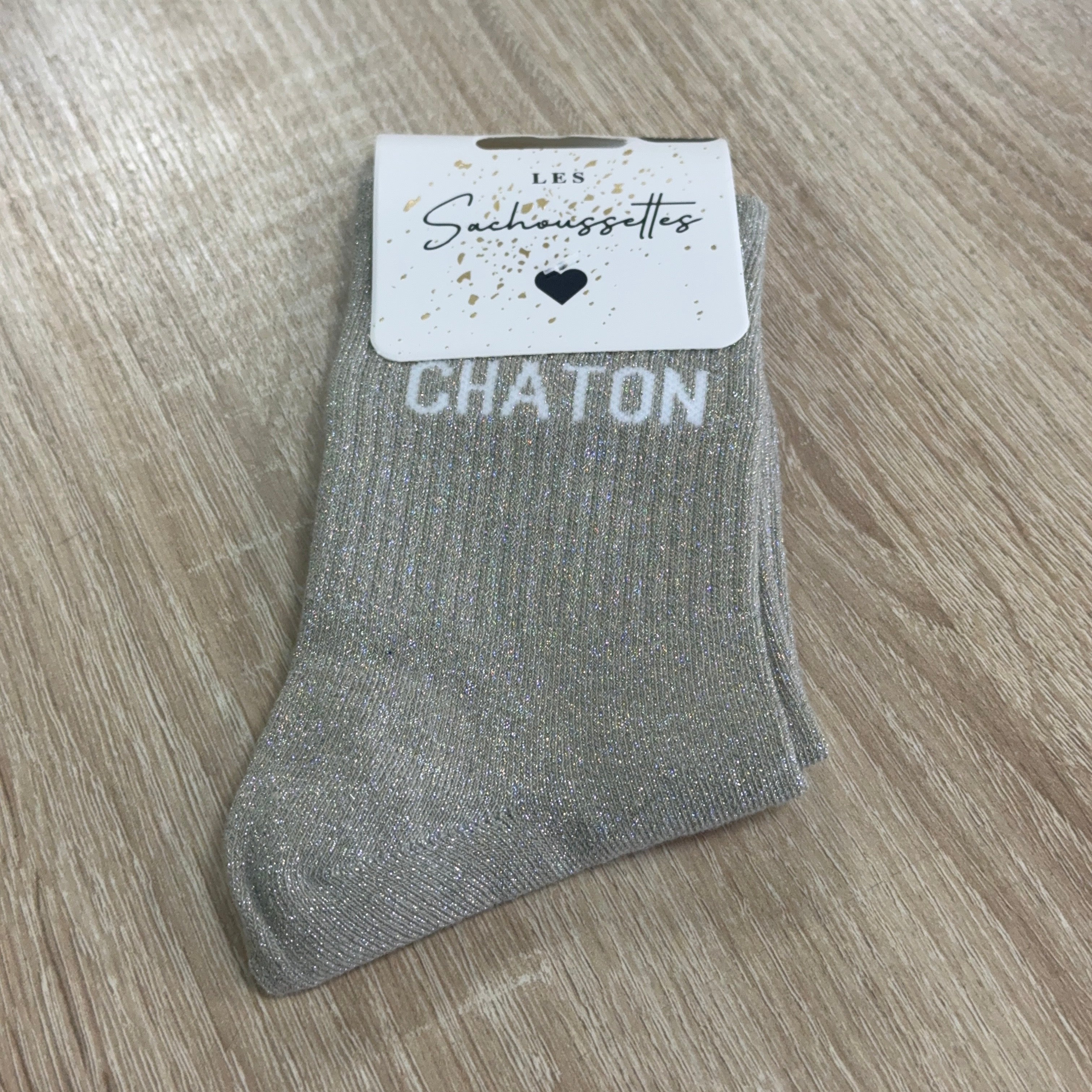 Chaussettes à paillettes Chaton