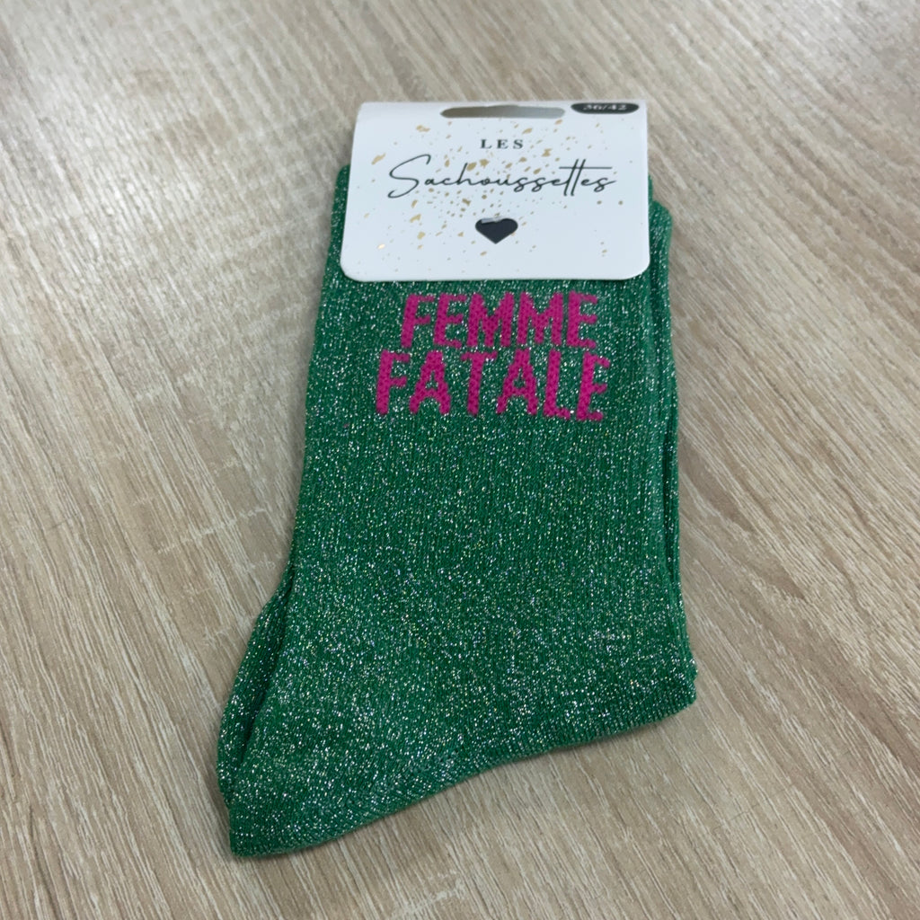 Chaussettes à paillettes Femme fatale