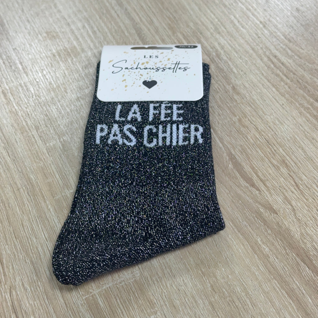Chaussettes à paillettes La fée pas chier