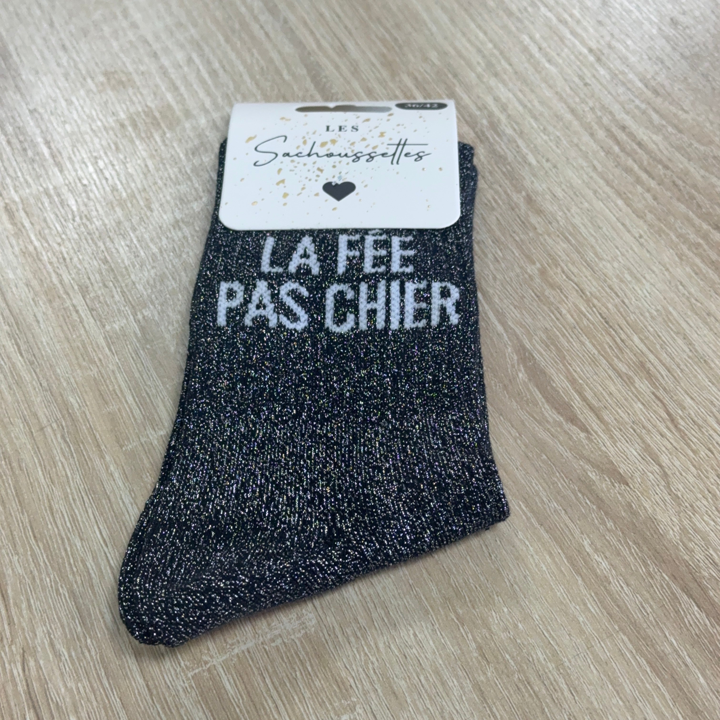 Chaussettes à paillettes La fée pas chier
